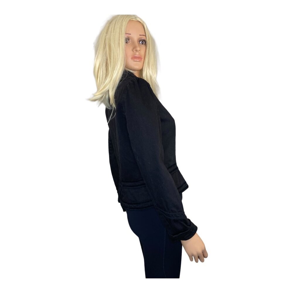 Lauren Jeans Fitted Denim Blazer M Ralph Lauren Black Victorian Jacket VTG - Picture 10 of 15